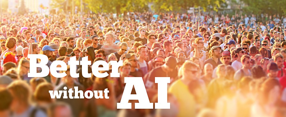 Better without AI title image with crowd scene