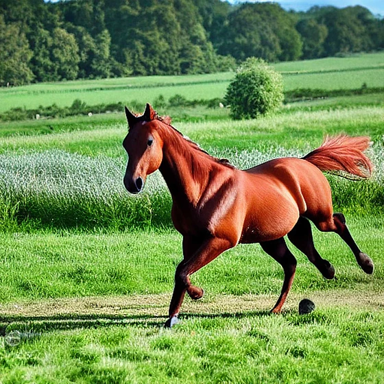 Stable Diffusion image of a horse with five legs